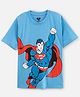 Nap Chief Cotton Knit Dc Comics Featuring Half Sleeves Superman Printed Relaxed Fit Tee - Blue