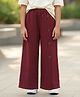 Cutiekins Cotton Lycra Woven Buttons Detailed Trousers - Maroon