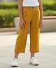 Cutiekins Cotton Linen Woven Solid Capri - Mustard