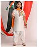 Vastramay Republic Day Theme Half Sleeves Gota Patti Lace Embellished Kurti & Salwar Set With Dupatta - White