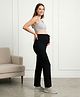 Bella Mama Cotton Lycra Knit Full Length High Coverage Maternity Pant - Black