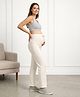 Bella Mama Cotton Lycra Knit Full Length High Coverage Maternity Pant - Off White