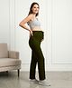 Bella Mama Cotton Lycra Knit Full Length High Coverage Maternity Pant - Olive Green