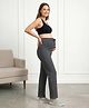 Bella Mama Cotton Lycra Knit Full Length High Coverage Maternity Pant - Grey