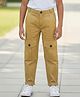 Cutiekins Cotton Lycra Woven Solid Cargo Pant - Yellow & Golden