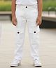 Cutiekins Cotton Lycra Woven Solid Cargo Pant - White