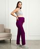 Bella Mama Cotton Lycra Knit Full Length High Coverage Maternity Pant - Purple