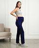 Bella Mama Cotton Lycra Knit Full Length High Coverage Maternity Pant - Navy Blue