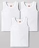 Babyhug 100% Organic Cotton Knit Sleeveless Solid Colour  Vests Pack of 3 - White