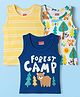 Babyhug 100% Cotton Single Jersey Knit Antibacterial Sleeveless Vests With Forest Print Pack of 3 - Multicolor