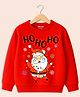 KUCHIPOO Fleece Knit Full Sleeves Dancing Santa Printed Winter Sweatshirt - Red