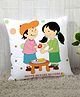 StyBuzz Raksha Bandhan Rakhi Gift Cushion Cover - White Green Pink 