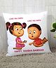 StyBuzz Rakshbandhan Rakhi Gift Cushion Cover - Pink Orange White