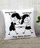 Stybuzz Raksha Bandhan Cushion Cover Remote Fight Print - White