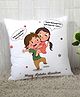 Stybuzz Raksha Bandhan Cushion Cover Brother & Sister Print - White