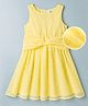 Hola Bonita Woven Sleeveless Solid Color Dress with Belt - Yellow