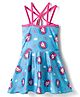 ROVARS Half Raglan Sleeves Frock Swimsuit With Unicorn Print - Blue