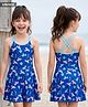 ROVARS Sleeveless Frock Swimsuit With Unicorn Print - Blue
