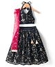 Saka Design Cotton Woven Sleeveless Choli Lehenga Set with Dupatta & Sequin Detailing - Black