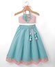 Saka Design Female Sleeveless Cotton Lehenga Choli Pink and Blue 6-7Y