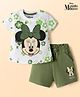 Babyhug Disney Single Jersey Knit Half Sleeves T-Shirt & Shorts Set With Minnie Mouse Graphics - Multicolor