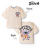 Pine Kids Disney Single Jersey Knit Half Sleeves T-Shirt with Front & Back Stitch Graphic - Beige