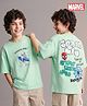 Pine Kids Marvel Half Sleeves T-Shirt With Front & Back Spider Man Print - Limegreen