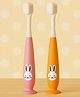 MIHAR ESSENTIALS Baby Toothbrush I Supersoft Bristles & Suction Cup Base Tooth Brush for Kids/Babies/Toddlers - Pink & Yellow (Pack of 2)