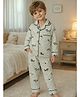 Little Surprise Box Cotton Blend Woven Full Sleeves Cute Dogs Printed Coordinating Shirt & Pant Night Suit -  Green