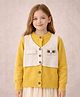 Little Surprise Box Knitted Knit Full Sleeves Bear Applique Detailed Cardigan - Cream