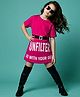 OLLINGTON ST. Cotton Knit Half Sleeves Text Printed - Purple