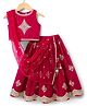 Babyhug Select Woven Sleeveless Choli Lehenga Set with Dupatta & Embroidery - Maroon
