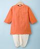 Babyhug Select Woven Full Sleeves Foil Dots Printed Kurta Dhoti Set - Orange