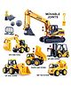 ARCADE TOYS Mini Construction Trucks, Construction Vehicles Site for Kids Engineering Toys Playset, Excavator, Bulldozer, Forklift, Dump Truck, 6 pices (Multicolour)