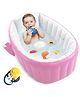ARCADE TOYS Inflatable Baby Bathtub, Portable Infant Toddler Bathing Tub Non Slip Travel Bathtub Mini Air Swimming Pool Kids Thick Foldable Shower Basin with Air Pump, (Color may vary)