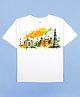 Kiddopanti Cotton Knit Republic Day Theme Half Sleeves Indian Monuments Printed Tee - White