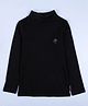 Kiddopanti Cotton Spandex Knit Full Sleeves Solid Winter Skivvy Tee - Black