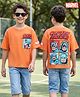 Pine Kids Marvel Single Jersey Knit Drop Shoulder Half Sleeves T-Shirt with Front & Back Avengers Print - Orange