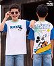 Pine Kids Disney Single Jersey Drop Shoulder Sleeves With Front & Back Mickey Mouse Graphics - Multicolor
