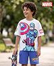 Pine Kids Marvel Single Jersey Knit Half Sleeves T-Shirt & Shorts Set with Avengers Graphics - Multicolor