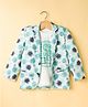 Radutu Cotton Woven Full Sleeve Printed Blazer with T-Shirt - Sea Green & White