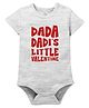 Zeezeezoo 100% Cotton Knit Valentine Theme Half Sleeves Dada Dadis Little Valentine Text Printed Onesie - White Melange