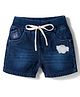 Olio Kids Denim Woven Above Knee Length Distressed Shorts - Navy Blue