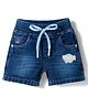 Olio Kids Denim Woven Above Knee Length Distressed Shorts - Blue