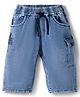 Olio Kids Denim Woven Above Knee Length Shorts With Print - Light Blue
