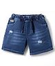 Olio Kids Denim Woven Above Knee Length Distressed Shorts - Blue