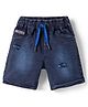 Olio Kids Denim Woven Above Knee Length Solid Color Shorts - Light Blue