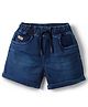 Olio Kids Denim Woven Above Knee Length Solid Shorts - Blue