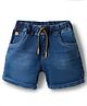 Olio Kids Denim Woven Above Knee Length Solid Shorts - Light Blue