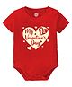 Baby Buzz 100% Cotton Knit Valentine Theme Half Sleeves My 1st Valentines Day Text Printed Onesie - Red